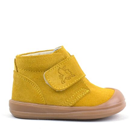 Rakerplus Hakiki Deri Sarı Cırtlı Unisex Bebek Bot