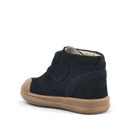 Rakerplus Hakiki Deri Siyah Cırtlı Unisex Bebek Bot