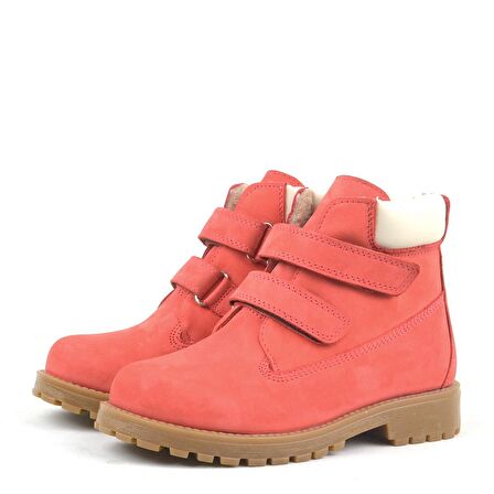 Rakerplus Hakiki Deri Kırmızı Cırtlı Çocuk Bot