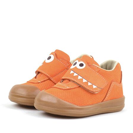 Rakerplus Hakiki Deri Turuncu Yüksek Bilekli Bebek Ayakkabı