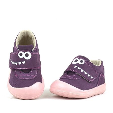 Rakerplus Hakiki Deri Mor Yüksek Bilekli Bebek Ayakkabı