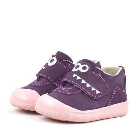 Rakerplus Hakiki Deri Mor Yüksek Bilekli Bebek Ayakkabı
