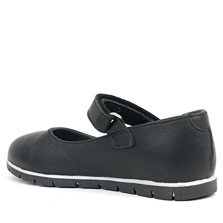 Rakerplus Hakiki Deri Siyah Kız Çocuk Babet