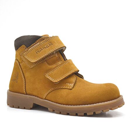 Rakerplus Sentor Hakiki Deri Sarı  Cırtlı Kürklü Bot