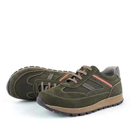 Rakerplus Hakiki Deri Haki Yeşil Erkek Çocuk Spor Ayakkabı