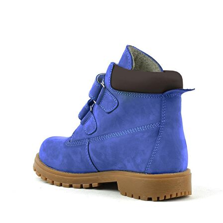 Rakerplus Neson Hakiki Deri Koyu Mavi Cırtlı Çocuk Bot