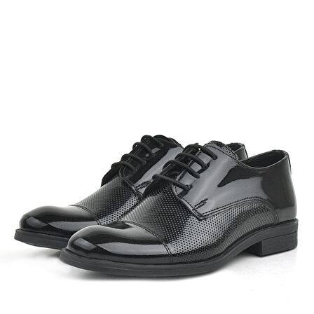 Rakerplus Siyah Rugan Bağcıklı Oxford Çocuk Klasik Ayakkabı