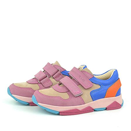 Rakerplus Hakiki Deri Pembe Çocuk Sneakers Spor Ayakkabı