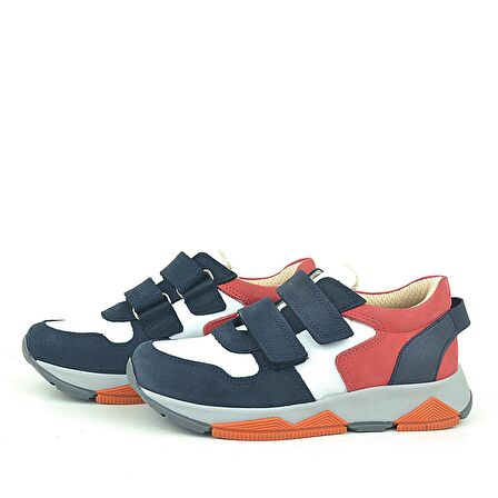 Rakerplus Hakiki Deri Lacivert Çocuk Sneakers Spor Ayakkabı