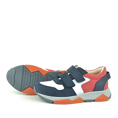 Rakerplus Hakiki Deri Lacivert Çocuk Sneakers Spor Ayakkabı