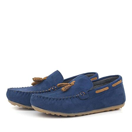 Rakerplus Lacivert Süet Erkek Çocuk Mokasen Ayakkabı