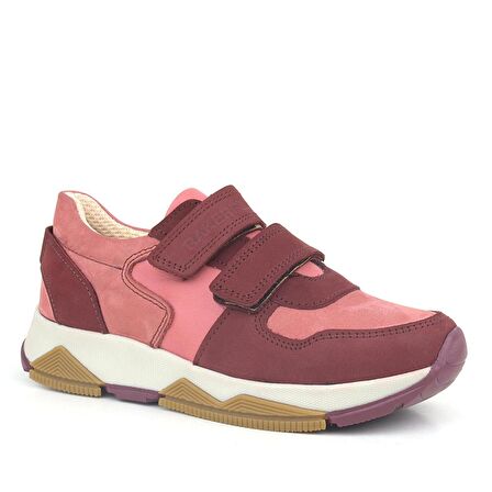 Rakerplus Hakiki Deri Bordo Pembe Kız Çocuk Sneakers Spor Ayakkabı