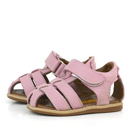 Rakerplus Hakiki Deri Pembe Yumuşak Bebek Sandalet Ayakkabı