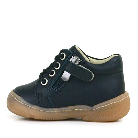 Anatomik Yumuşak Hakiki Deri Fermuarlı Siyah Bebek Bot Ayakkabı