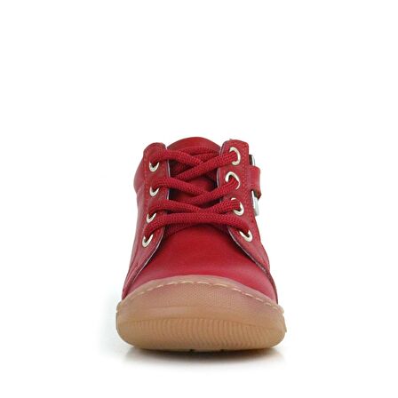 Anatomik Yumuşak Hakiki Deri Fermuarlı Kırmızı Bebek Bot Ayakkabı