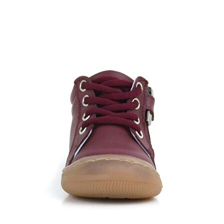 Anatomik Yumuşak Hakiki Deri Fermuarlı Bordo Bebek Bot Ayakkabı