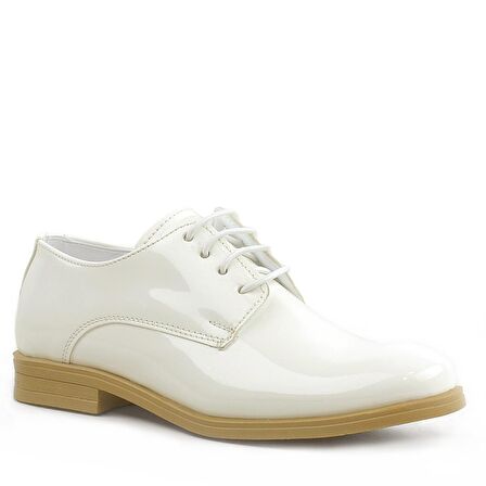 Rakerplus Krem Rugan Bağcıklı Oxford Çocuk Okul Ayakkabısı