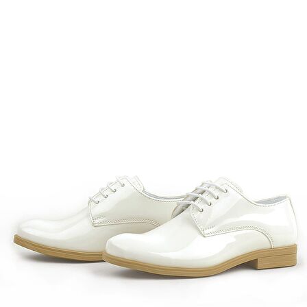 Rakerplus Krem Rugan Bağcıklı Oxford Çocuk Okul Ayakkabısı