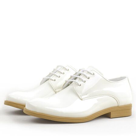 Rakerplus Krem Rugan Bağcıklı Oxford Çocuk Okul Ayakkabısı