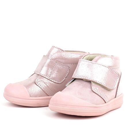 Rakerplus Yoohoo Hakiki Deri Pembe Simli Cırtlı Kız Bebek Bot