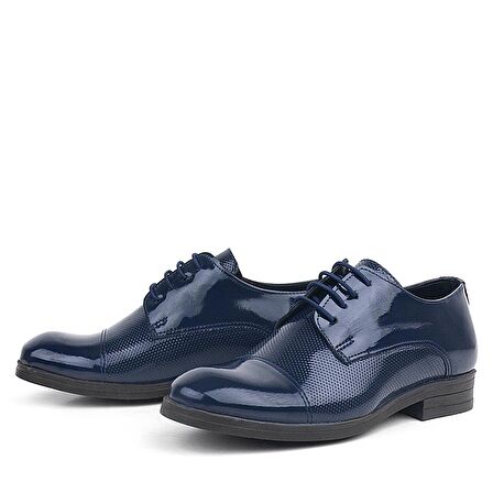 Rakerplus Lacivert Rugan Oxford Bağcıklı Klasik Çocuk Ayakkabı