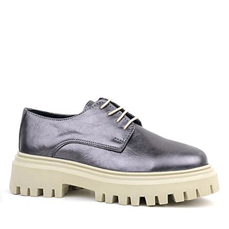 Rakerplus Platin Hakiki Deri Bağcıklı Oxford Günlük Ayakkabı