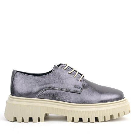 Rakerplus Platin Hakiki Deri Bağcıklı Oxford Günlük Ayakkabı