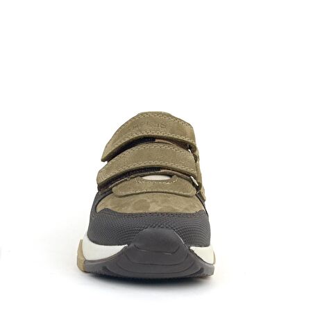 Rakerplus Hakiki Deri Vizon Kahve Çocuk Cırtlı Sneakers Spor Ayakkabı