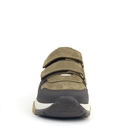 Rakerplus Hakiki Deri Vizon Kahve Çocuk Cırtlı Sneakers Spor Ayakkabı