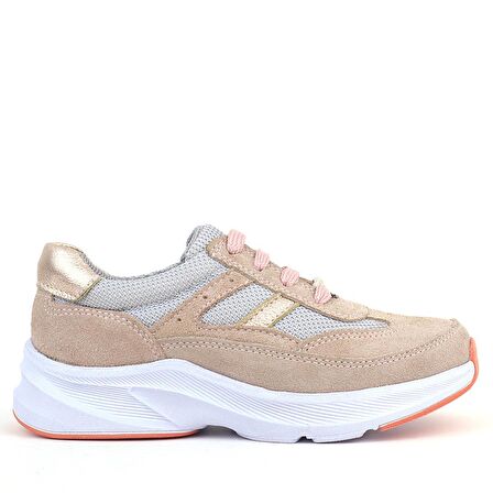 Rakerplus Hakiki Deri Anatomik Pudra Bağcıklı Hafif Çocuk Spor Ayakkabı