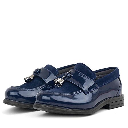 Rakerplus Lacivert Rugan Loafer Erkek Bebek Ayakkabı