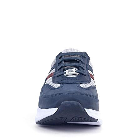 Rakerplus Hakiki Deri Anatomik Lacivert Bordo Bağcıklı Hafif Çocuk Spor Ayakkabı