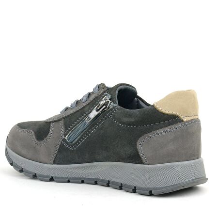 Rakerplus Deri Gri Kum Rengi Fermuarlı Spor Ayakkabı Sneaker