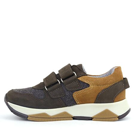 Rakerplus Hakiki Deri Koyu Kahve Çocuk Sneakers Spor Ayakkabı