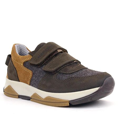 Rakerplus Hakiki Deri Koyu Kahve Çocuk Sneakers Spor Ayakkabı
