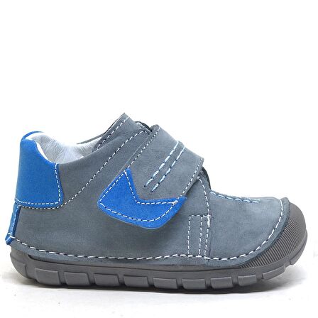 Rakerplus Popeye Hakiki Deri Gri Mavi İlk Adım Unisex Bebek Ayakkabısı