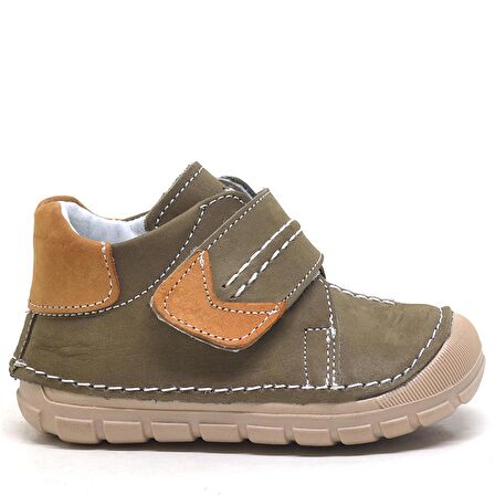 Rakerplus Popeye Hakiki Deri Haki İlk Adım Unisex Bebek Ayakkabısı