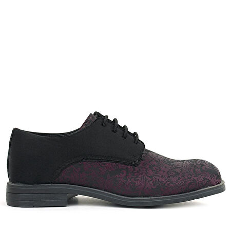 Rakerplus Bordo Siyah Bağcıklı Takım Elbise Klasik Çocuk Ayakkabı