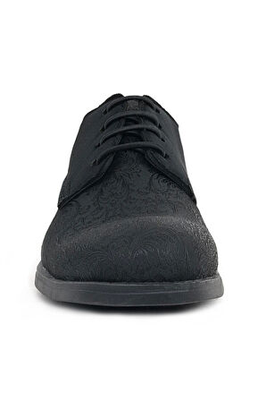 Rakerplus Siyah Desenli Bağcıklı Takım Elbise Klasik Çocuk Ayakkabı