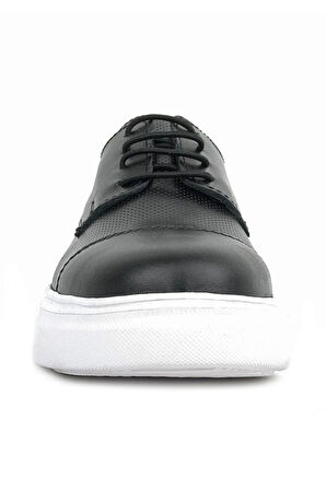 Rakerplus Hakiki Deri Siyah Yüksek Taban Çocuk Klasik Ayakkabı