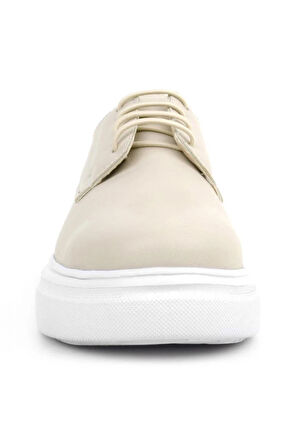 Rakerplus Derby Krem Cilt Yüksek Taban Çocuk Klasik Ayakkabı