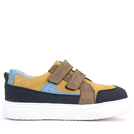 Rakerplus Hakiki Deri Taba Yüksek Taban Cırtlı Çocuk Günlük Spor Ayakkabı