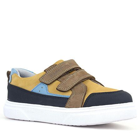 Rakerplus Hakiki Deri Taba Yüksek Taban Cırtlı Çocuk Günlük Spor Ayakkabı