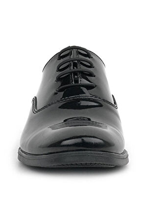 Rakerplus Smokin Siyah Rugan Bağcıklı Çocuk Klasik Ayakkabısı