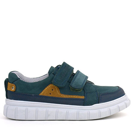 Rakerplus Hakiki Deri Koyu Yeşil Cırtlı Günlük Spor Çocuk Okul Ayakkabı