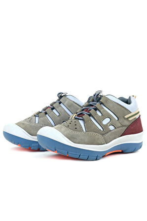 Rakerplus Hakiki Deri Kum Bordo Lastik Bağcıklı Çocuk Outdoor Ayakkabı
