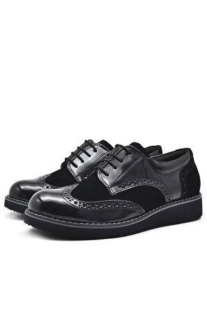 Rakerplus Hidra Siyah Rugan Bağcıklı Klasik Erkek Çocuk Okul Ayakkabı