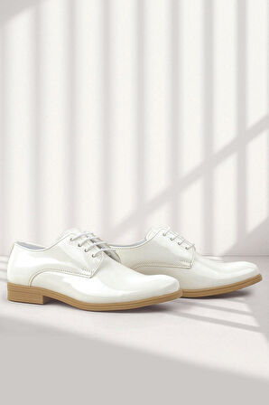 Rakerplus Krem Rugan Bağcıklı Oxford Çocuk Okul Ayakkabısı