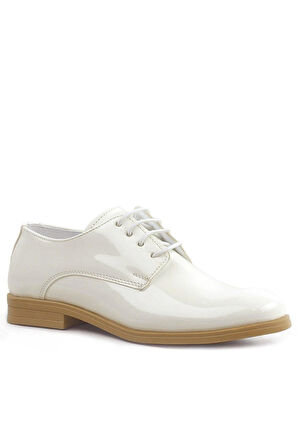 Rakerplus Krem Rugan Bağcıklı Oxford Çocuk Okul Ayakkabısı