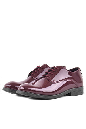 Rakerplus Bordo Rugan Bağcıklı Oxford Çocuk Okul Ayakkabısı